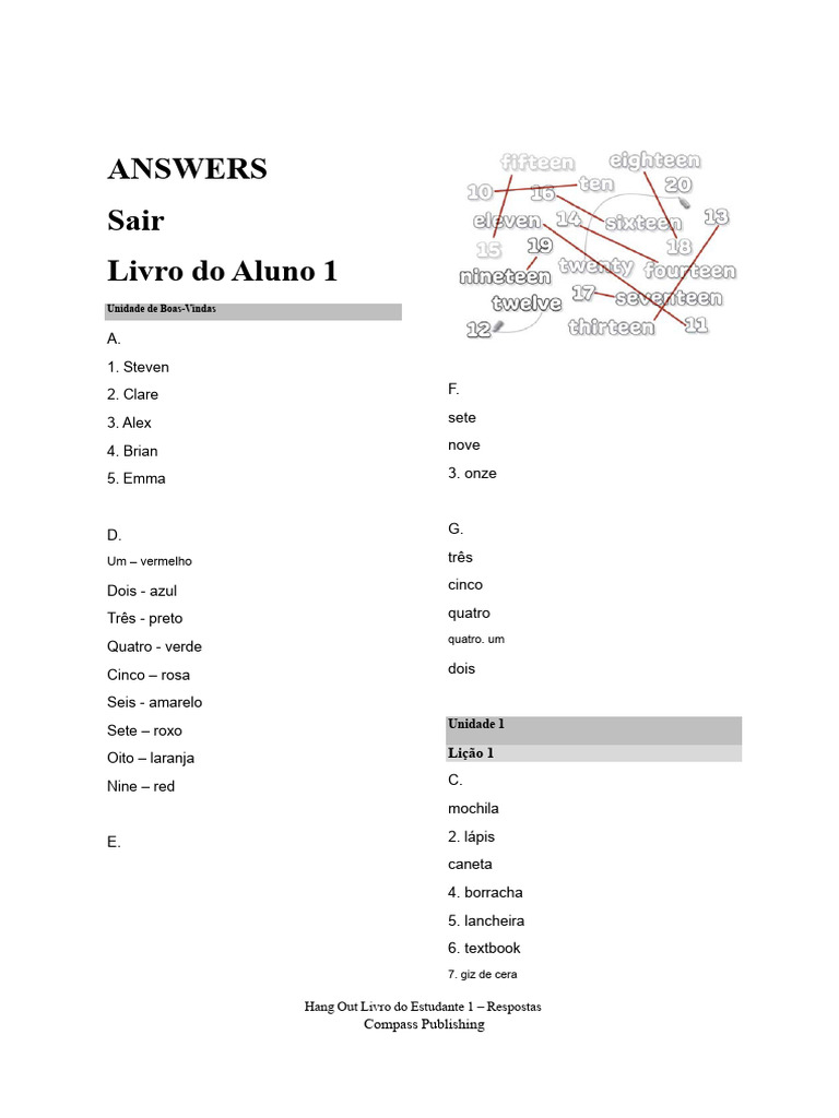 Respostas do Livro do Estudante 1 | PDF