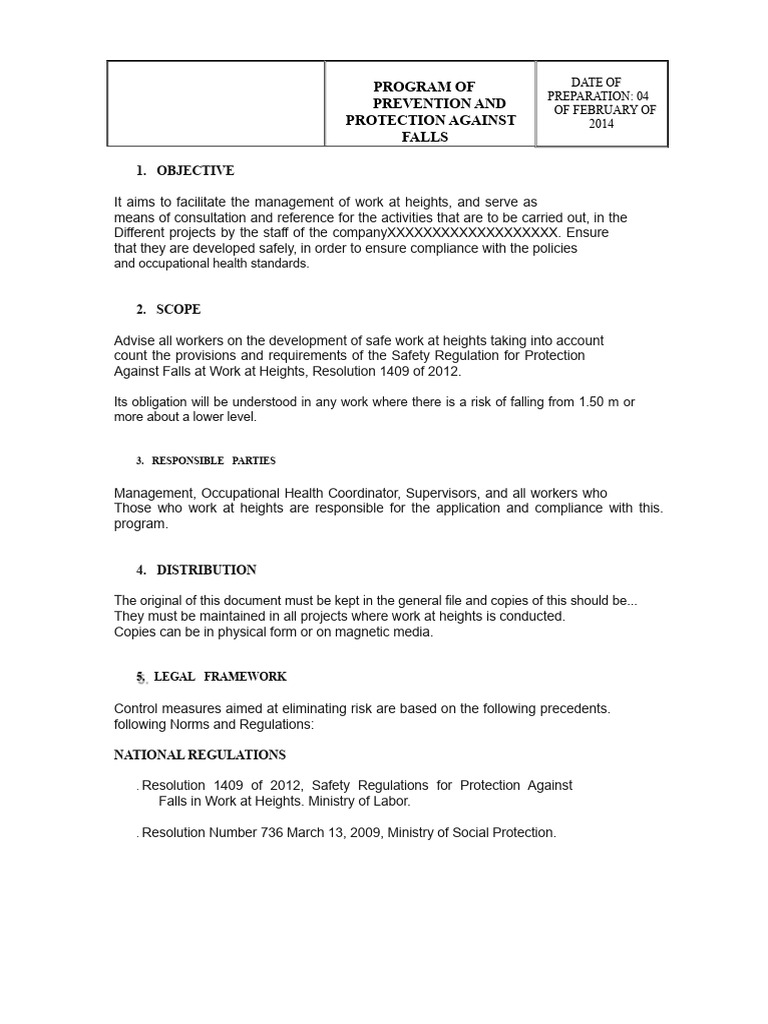 Fall Protection Program Overview | PDF | Occupational Safety And Health ...