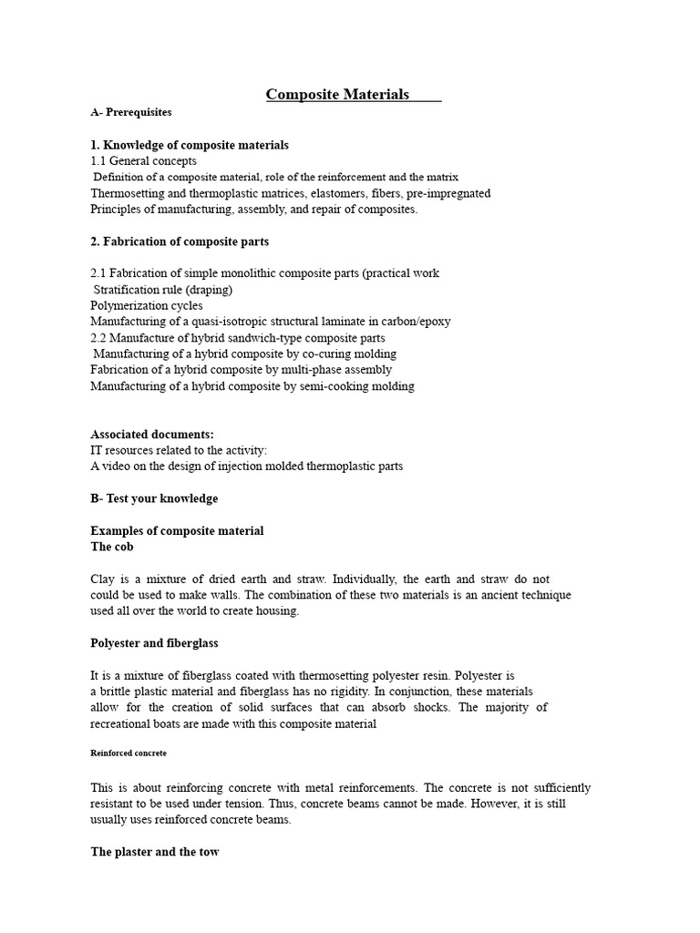 TP Composite Materials | PDF | Composite Material | Fiberglass