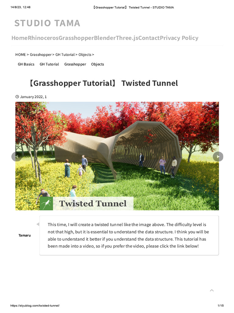 Grasshopper Tutorial Twisted Tunnel Studio Tama Pdf Polygon Angle