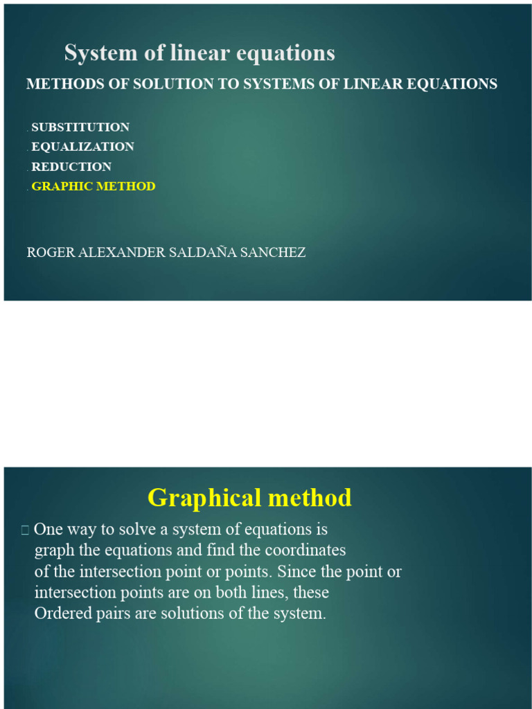 GRAPHIC METHOD | PDF | Equations | Cartesian Coordinate System