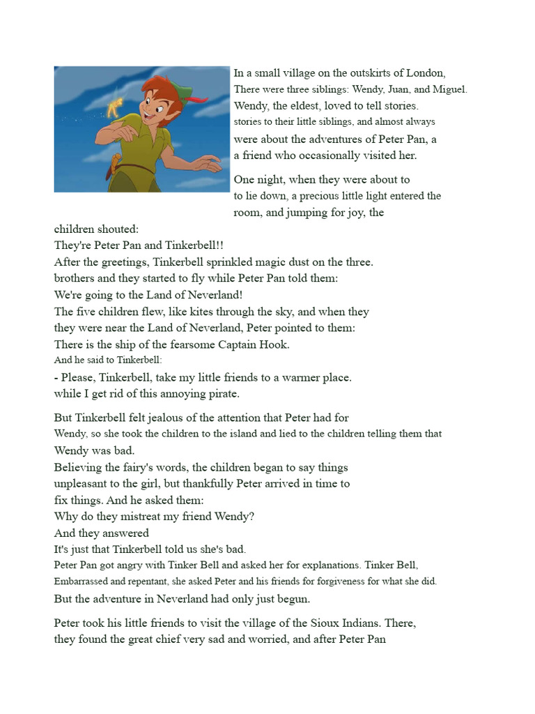 Peter Pan's Adventure in Neverland | PDF | Peter Pan | Wendy Darling