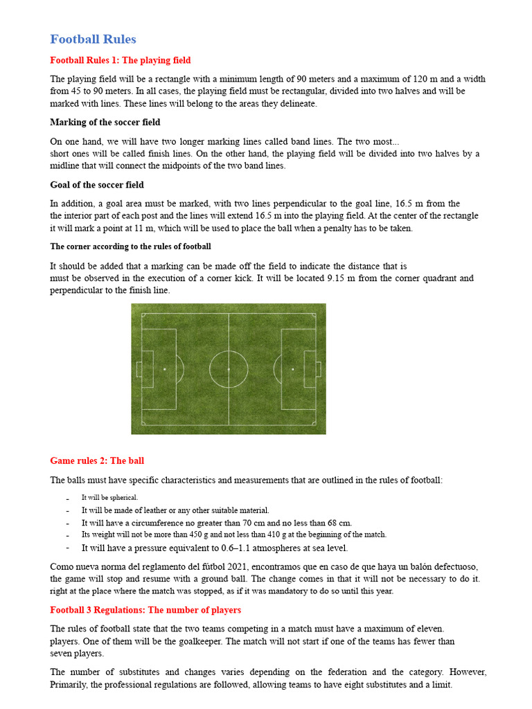 Comprehensive Football Rules Guide | PDF | Association Football | Sports