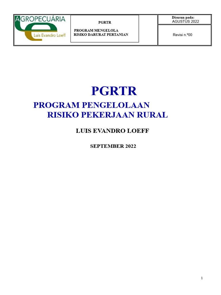 Program Manajemen Risiko Pertanian 2022 | PDF