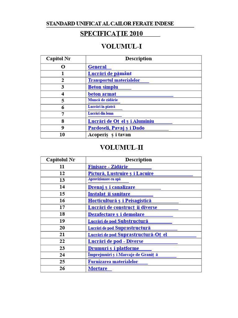 Specificație Unificată 2010 | PDF