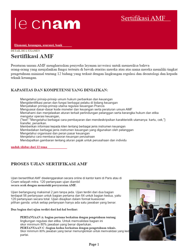 Ujian Sertifikasi AMF: Panduan Lengkap | PDF