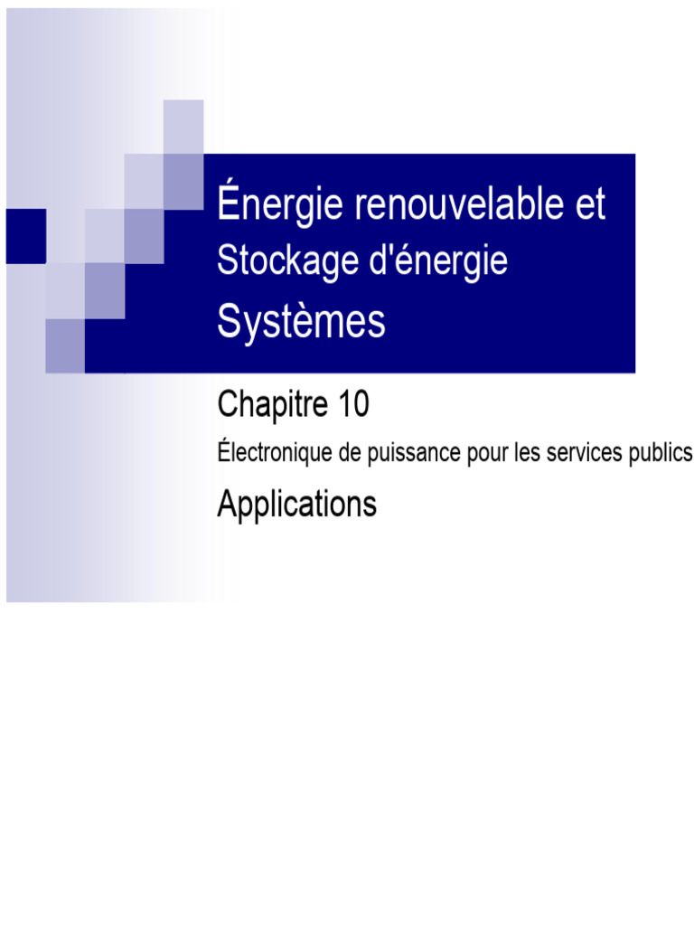 Électronique de puissance et stockage d'énergie | PDF | Stockage de l ...
