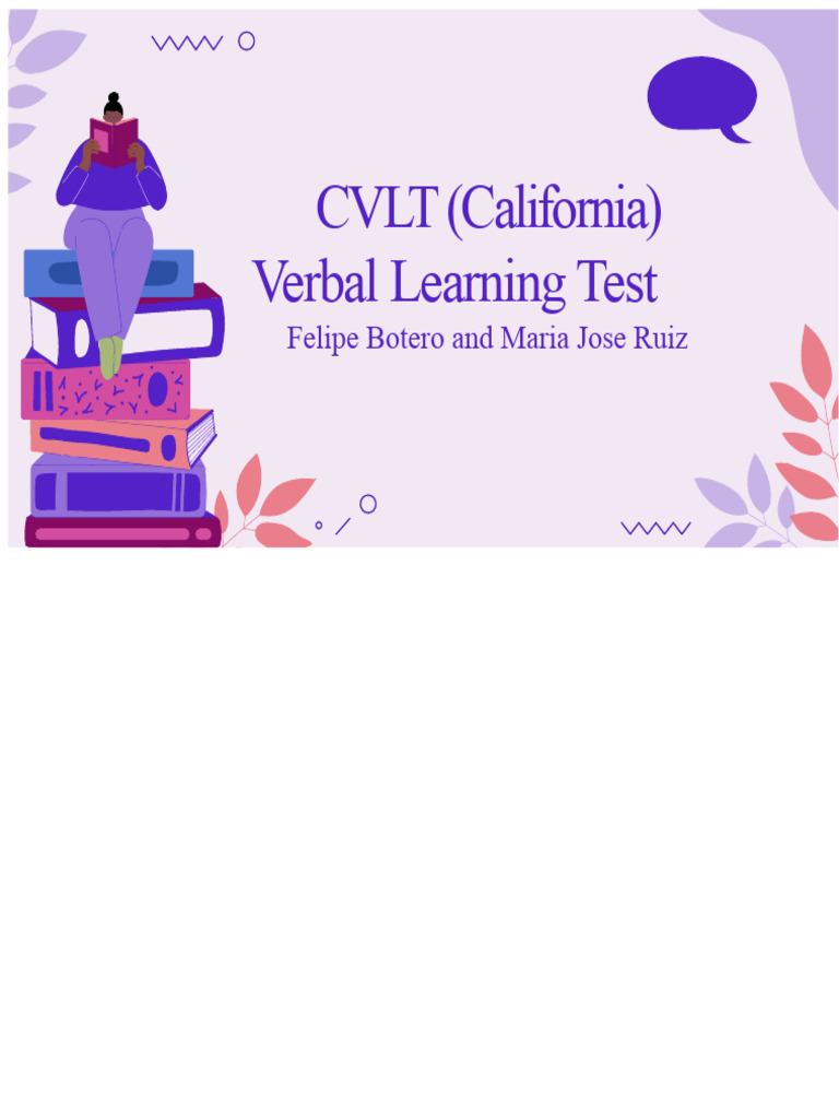 California Verbal Learning Test Overview | PDF | Behavioural Sciences ...