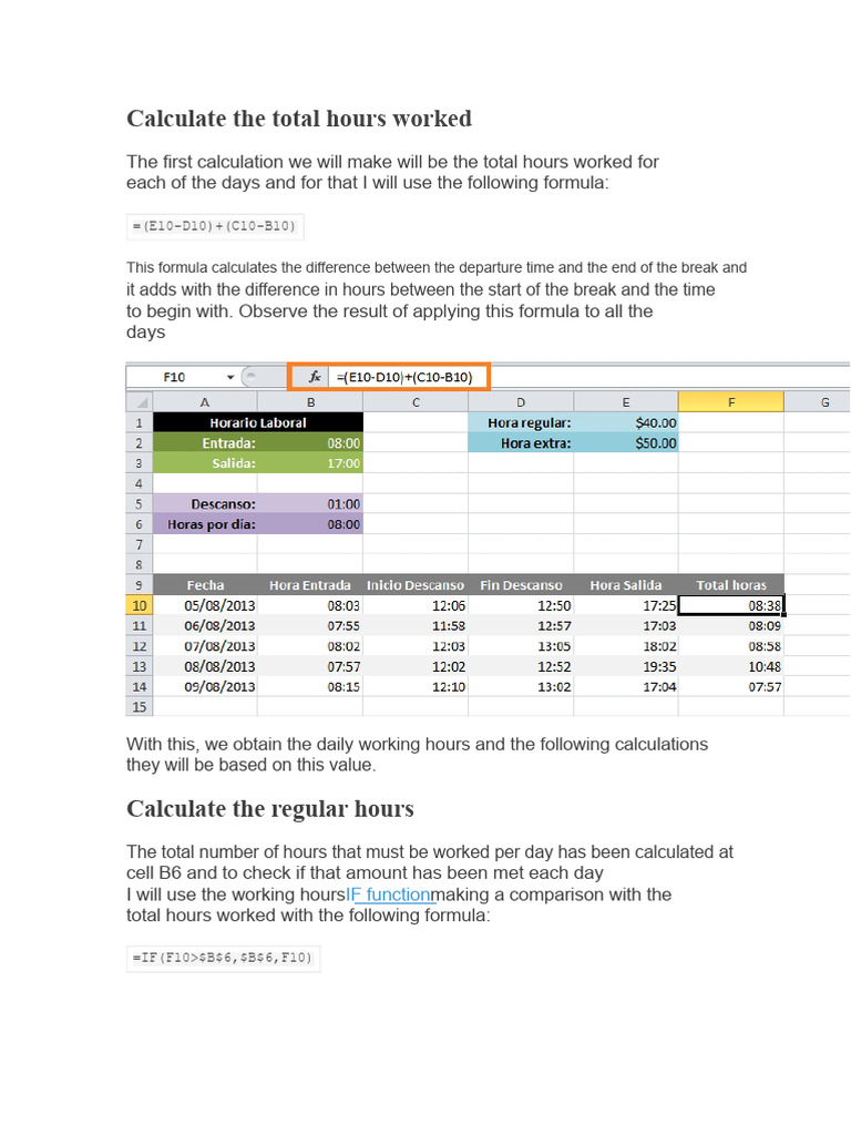 Converting 1700 Hours to Days in Excel | PDF | Overtime | Microsoft Excel