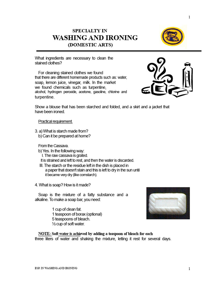 Washing and Ironing | PDF | Materials