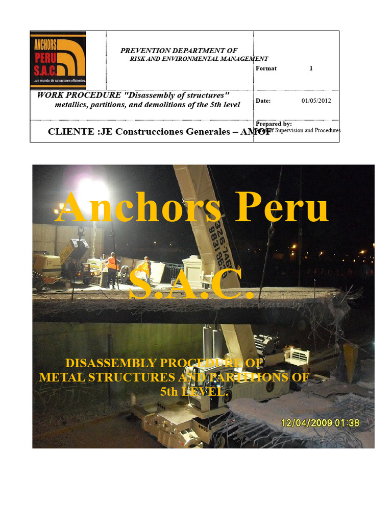 5th Level Metal Structure Dismantling Guide | PDF | Demolition | Concrete