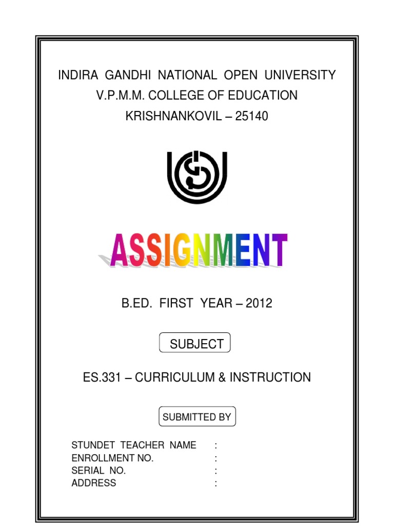 nios assignment front page word file