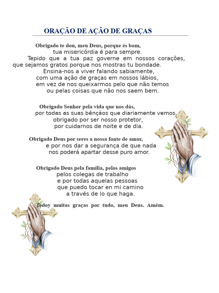 Oração de Ação de Graças a Deus | PDF