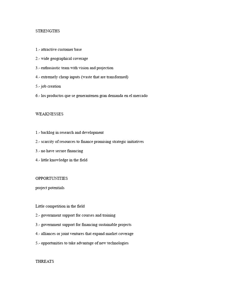 SWOT Analysis and Tire Recycling Project | PDF