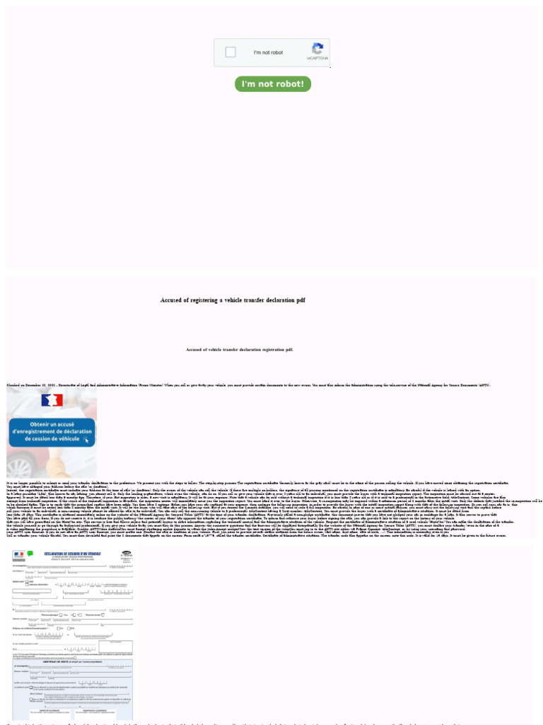 Vehicle Transfer Declaration Guide PDF | PDF