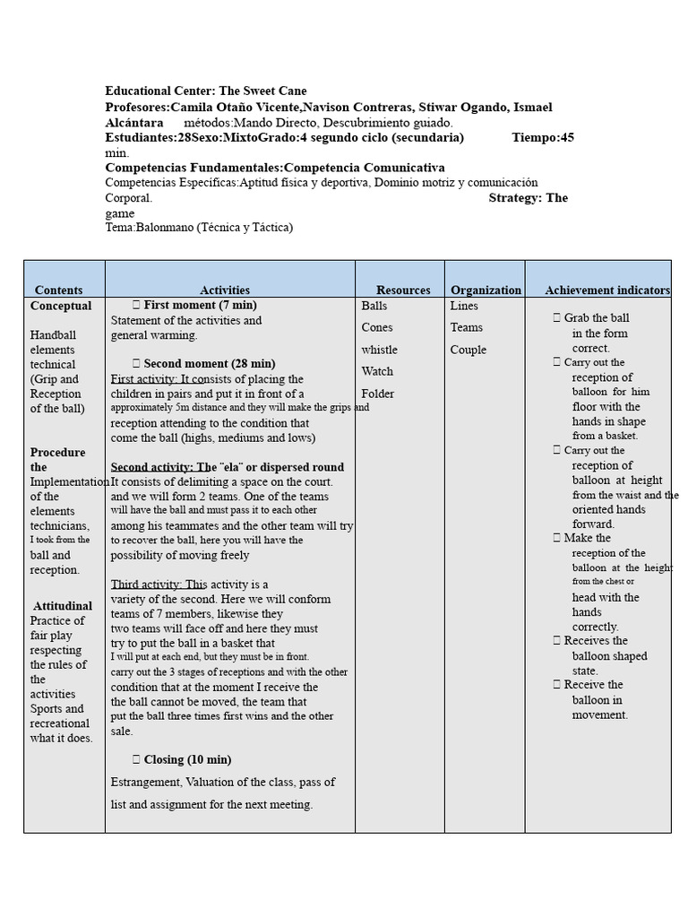Handball Planning | PDF | Ball Games | Sports