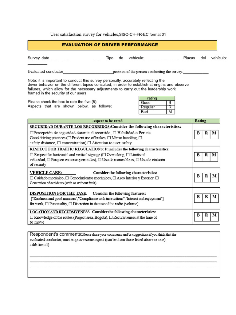 Vehicle Driver Performance Survey | PDF | Land Transport | Transport