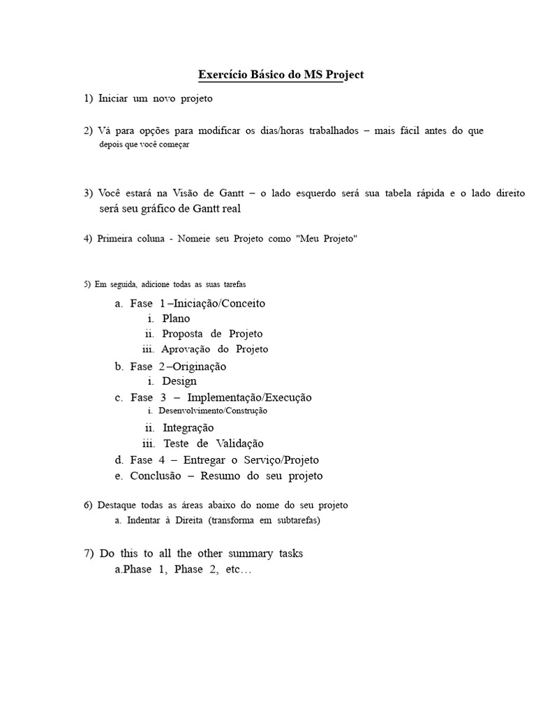 Guia Prático para MS Project | PDF