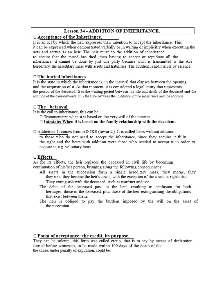 Understanding Inheritance Acceptance Process | PDF | Inheritance | Will ...