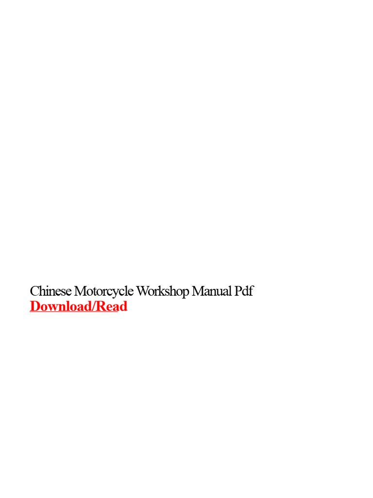 Chinese Motorcycle Workshop Manual PDF | PDF | Motorcycle | Motor Vehicle