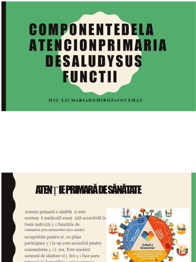 Componentele Asistenței Primare În Sănătate Și | PDF