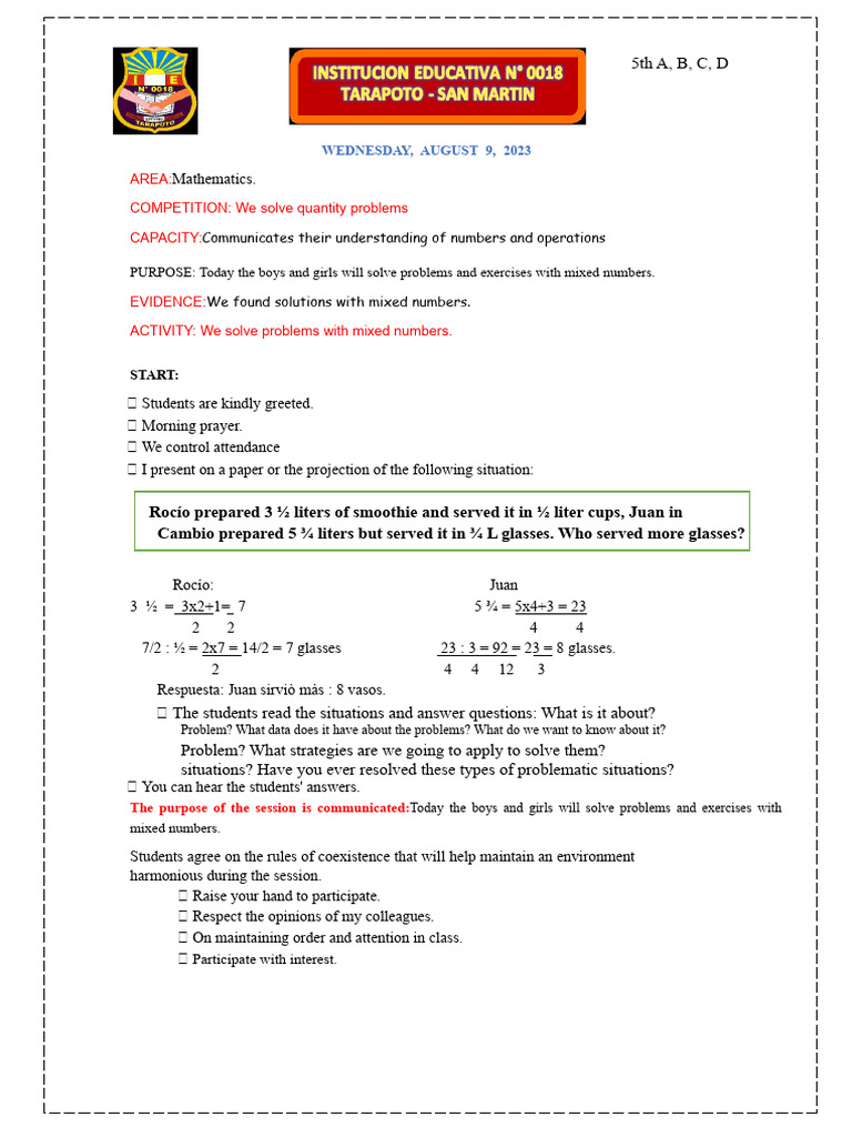 Solving Mixed Number Problems | PDF | Learning | Cognitive Science