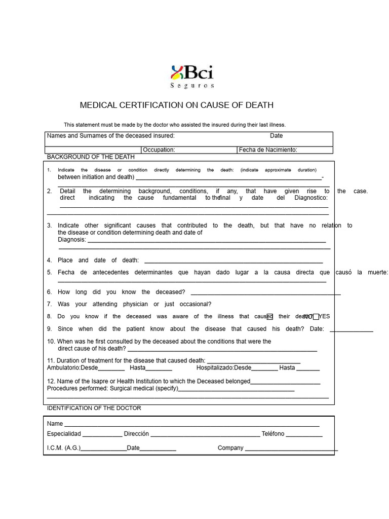 Medical Certification of Cause of Death | PDF | Medical Diagnosis ...