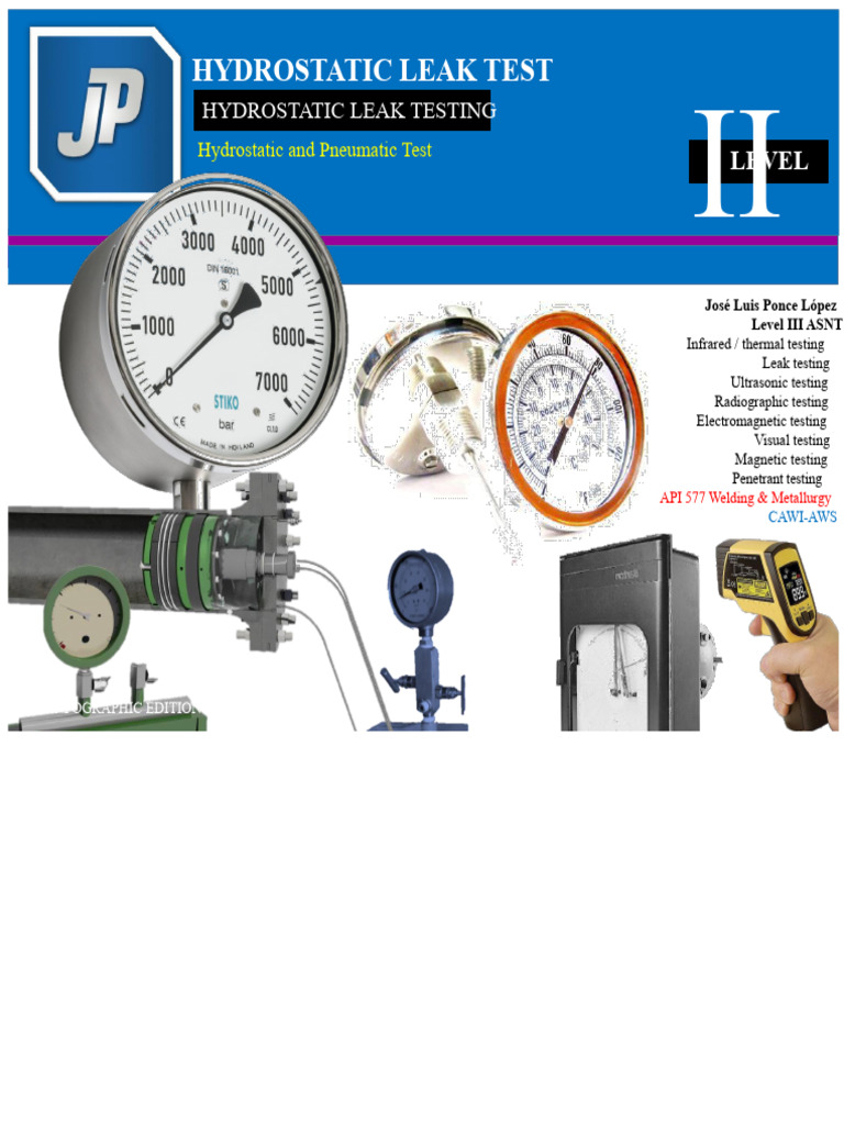 Hydrostatic Leak Testing Overview | PDF | Atmospheric Pressure | Pressure