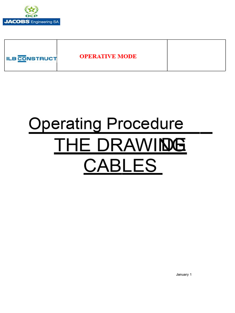 Cable Pulling Operating Procedure Guide | PDF | Personal Protective ...