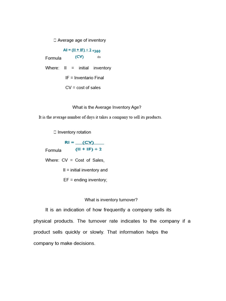 Average Age of Inventory Explained | PDF | Revenue | Inventory