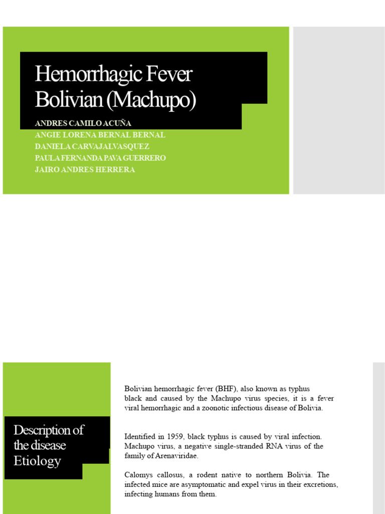 Bolivian Hemorrhagic Fever (Machupo) | PDF | Virus | Public Health