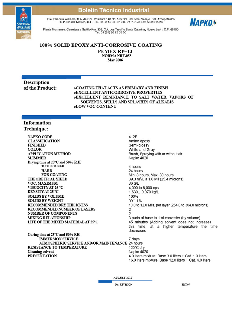 Solid Epoxy Anti-Corrosive Coating Guide | PDF | Legal Liability ...