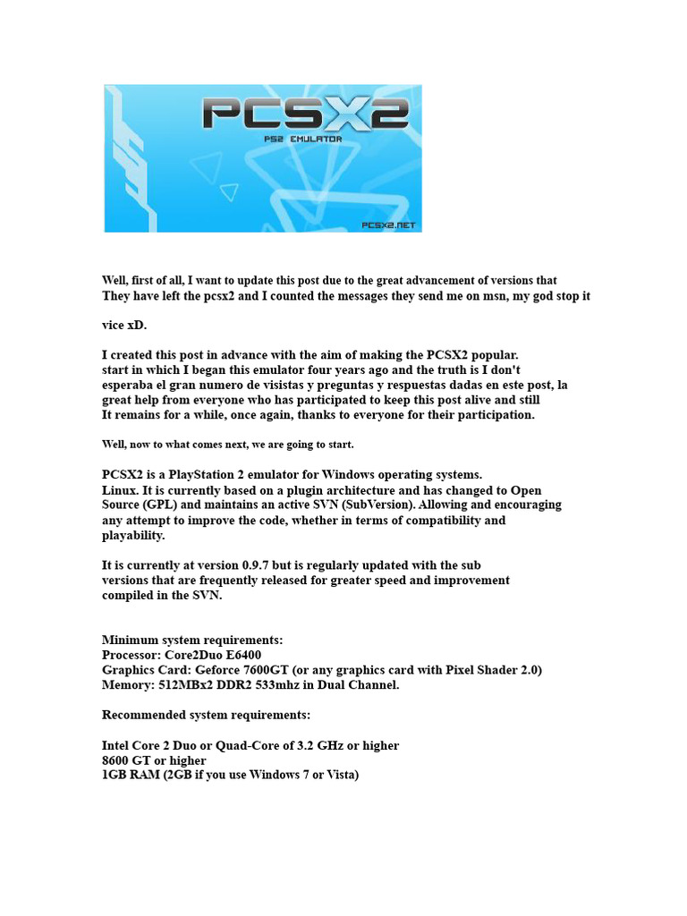 PCSX2 Emulator Setup Guide for Windows | PDF | Computer Architecture ...