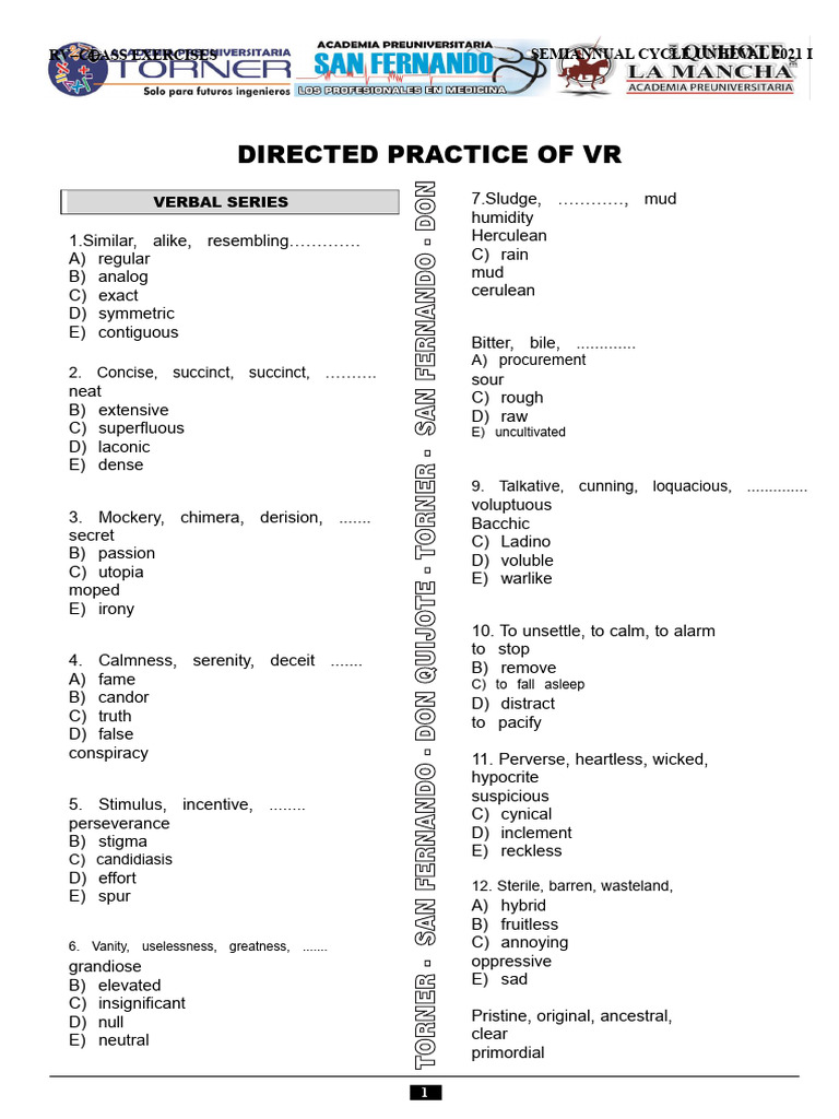 Verbal Series - Modalities | PDF