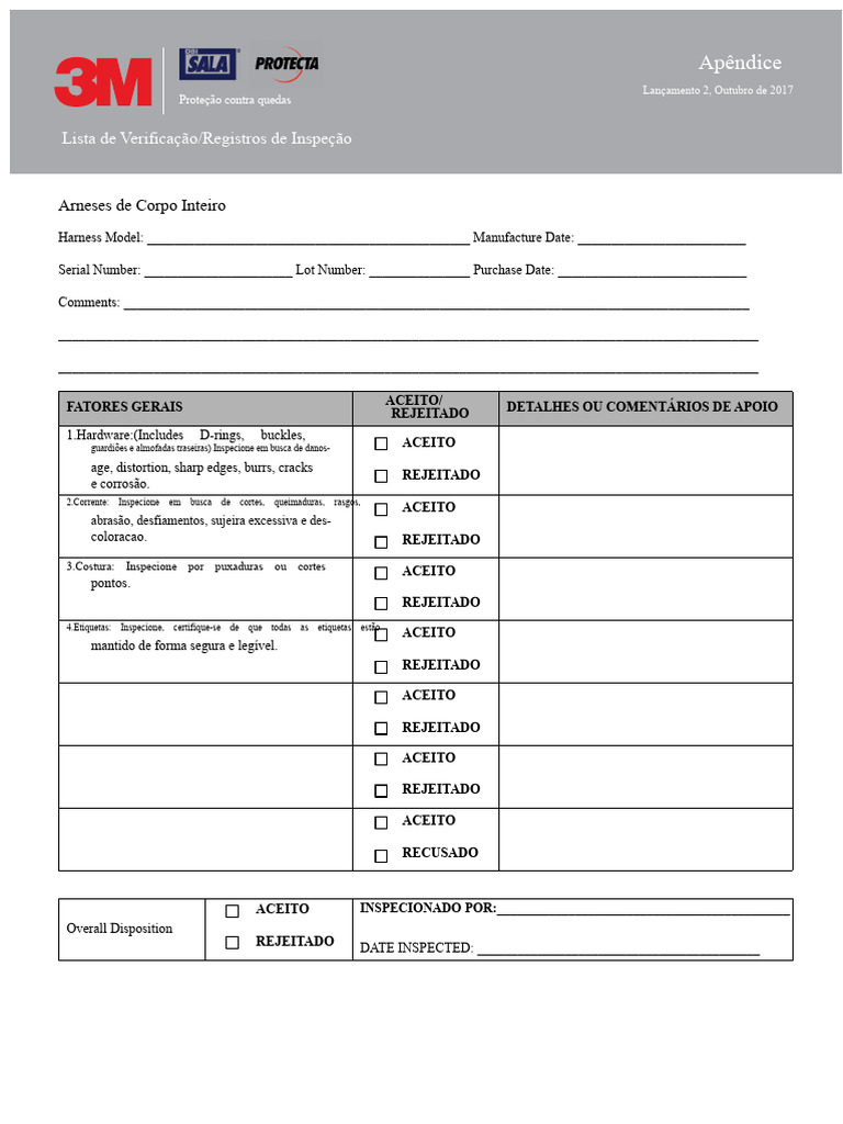 Lista de Verificação de Inspeção 3M | PDF