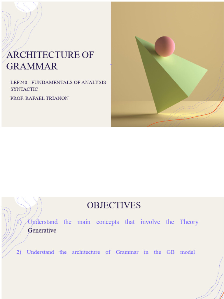 Grammar Architecture in Generative Theory | PDF | Syntax | Semantics