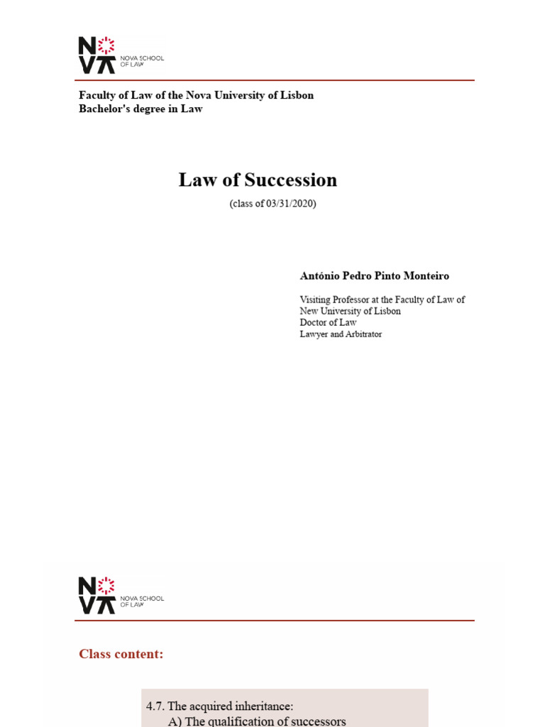 Acquired Inheritance: Successor Qualification Guide | PDF | Will And ...