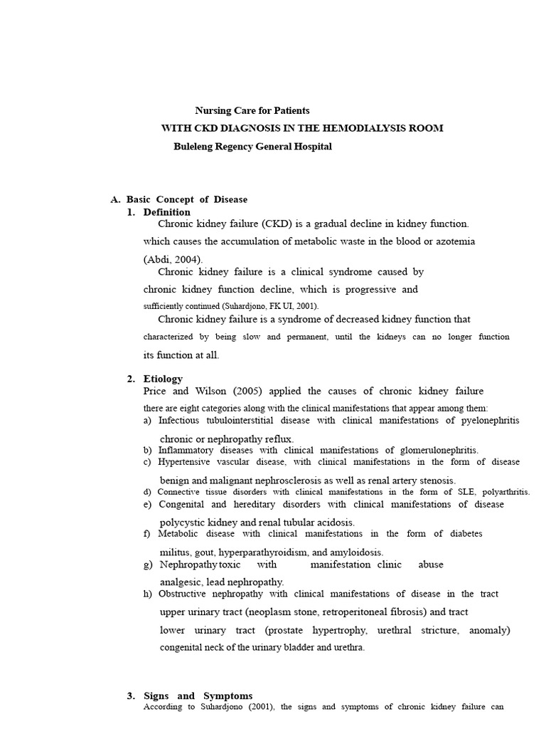 Nursing Care Plan | PDF | Kidney Disease | Chronic Kidney Disease