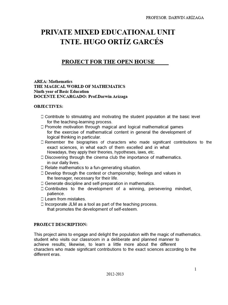 Open House Project | PDF | Mathematics | Shape