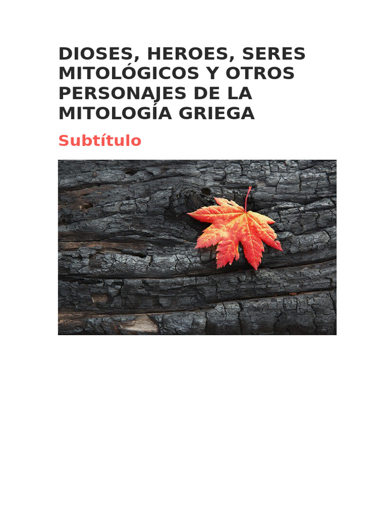 Dioses y Titanes de la Mitología Griega | PDF | Edipo | Hera