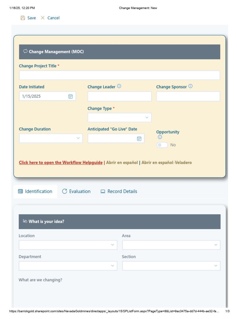 Change Management Project Template | PDF