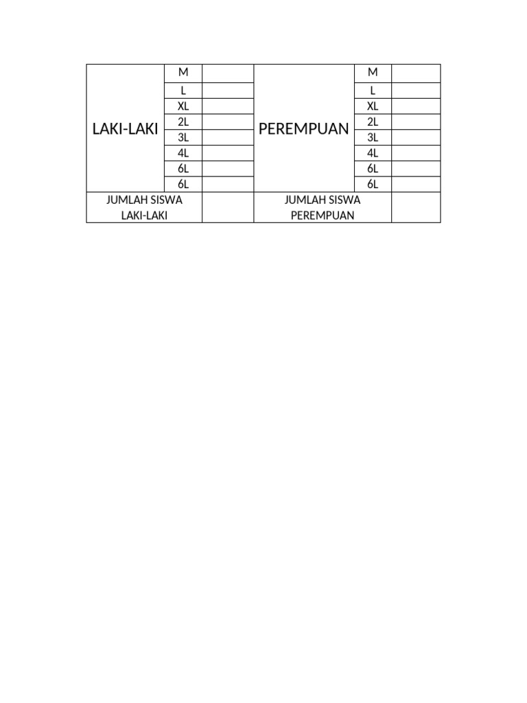 Tabel Rekap Baju | PDF