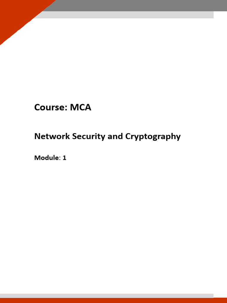 Network Security and Cryptography Basics | PDF | Key (Cryptography ...