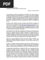 Carta dos Conselheiros do CNPC à Ministra