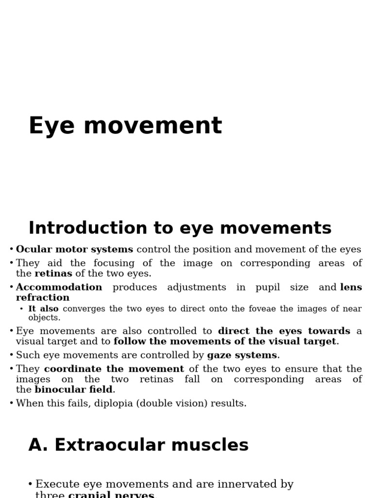 Understanding Eye Movements and Control | PDF | Sensory Organs ...