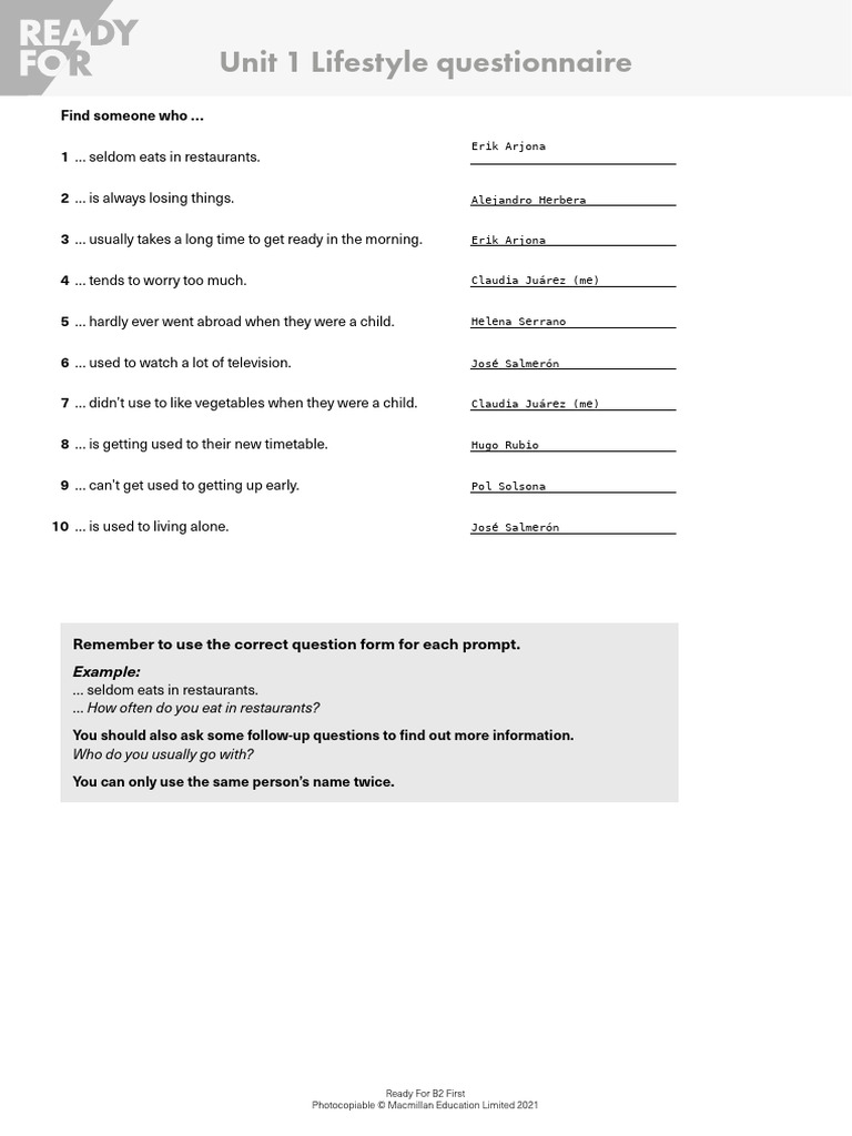 Lifestyle Questionnaire | PDF