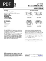 Low Noise, Precision CMOS Amplifier AD8655/AD8656: Features Pin Configurations