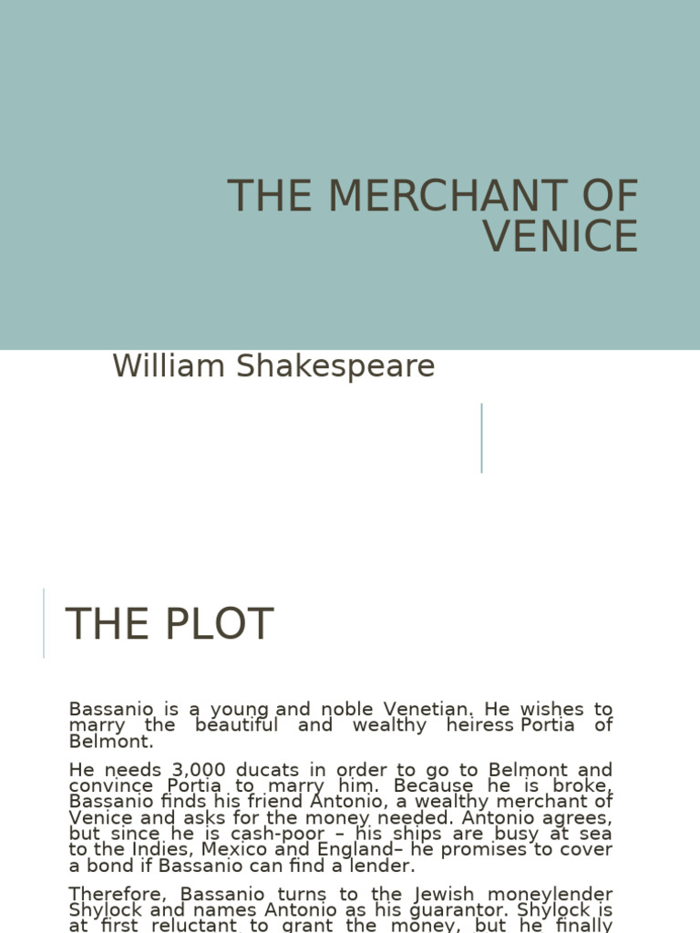The Merchant of Venice: Plot Summary | PDF | The Merchant Of Venice ...