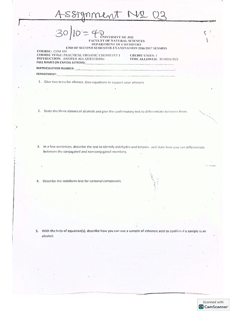 CHM Assignment 3 | PDF