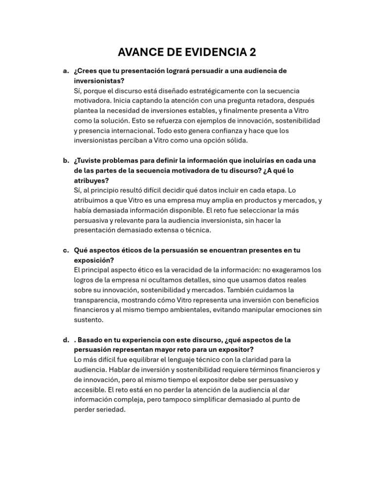 Avance de Evidencia 2 | PDF